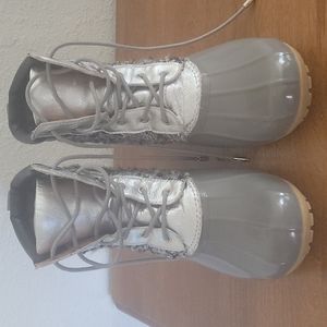 Sam Edelman gray tweed duck boots